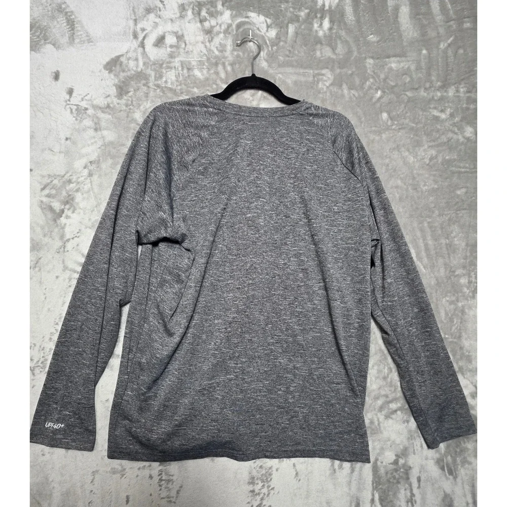 Nike Swim Mens Dri-FIT Long Sleeve Heathered Gray UPF 40+ Rash Guard L